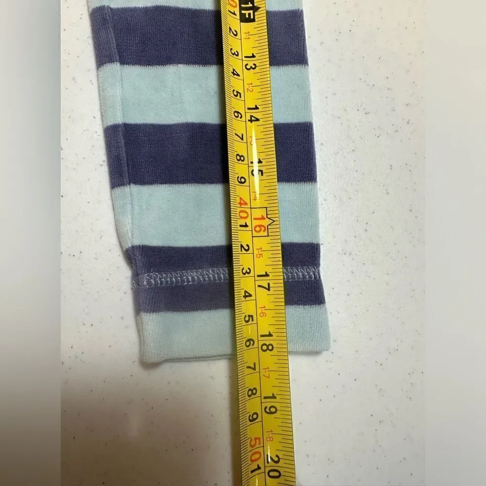 Mini Boden Striped Soft Velour Toweling Hoodie Dress Unisex Size 7-8
